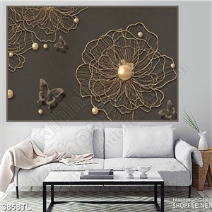 Tranh nghệ thuật decor hoa vàng mới