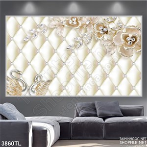 Tranh in 3D hoa ngọc trắng mới nhất