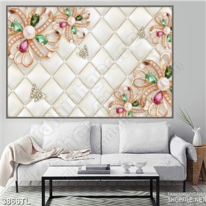 Tranh in wall hoa ngọc trang sức