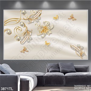 Tranh lụa điểm xuyến hoa đẹp