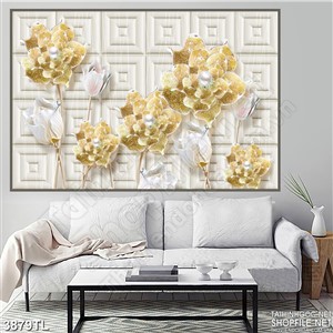 Tranh hoa vàng in wall