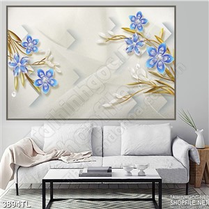 Tranh in uv hoa xanh