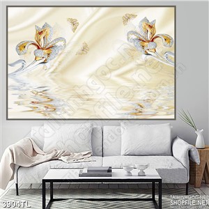 Tranh lụa hoa lan ngọc vàng