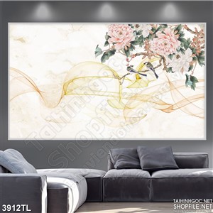 Tranh lụa hoa mẫu đơn đẹp