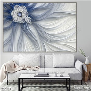 Tranh lụa hoa giấy xanh