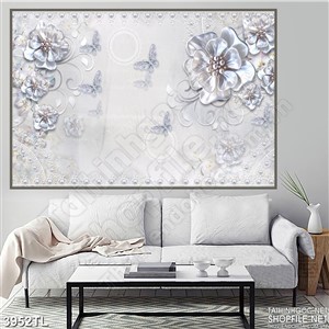 Tranh in gạch hoa trang sức đẹp