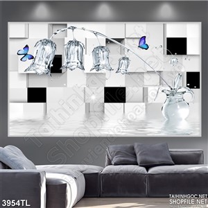 Tranh hoa chuông bạc  4D