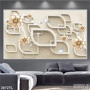 Tranh in uv nghệ thuật xếp ô