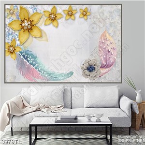 Tranh hoa cúc vàng in uv đẹp