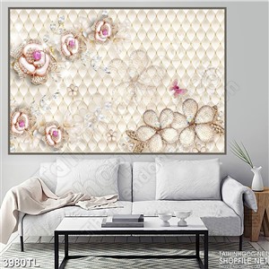 Tranh in wall hoa ngọc trang trí 5D
