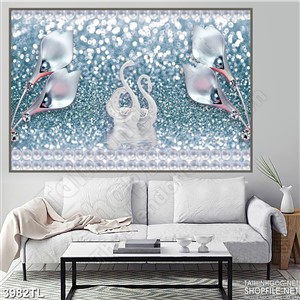 Tranh thiên nga đẹp in uv