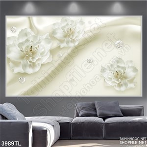 Tranh hoa lụa trắng đẹp nhất