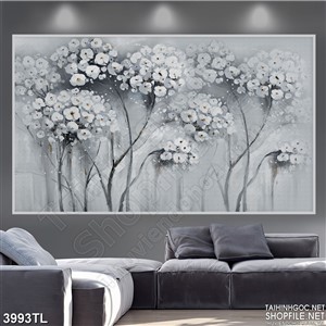 Tranh sơn dầu hoa cúc đẹp