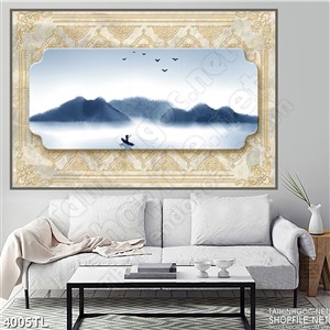 Tranh sơn thủy decor đẹp 5D