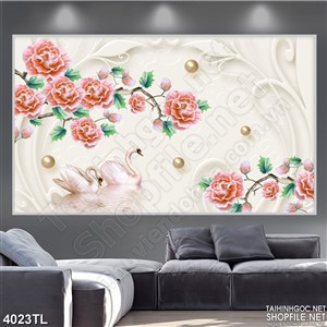 Tranh hoa hồng cam đẹp 3D