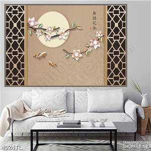 Tranh in tường hoa cam đẹp psd