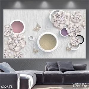 Tranh hoa giả ngọc trang trí vòng tròn