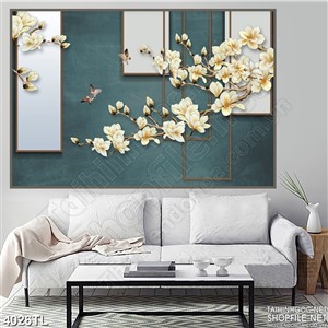 Tranh hoa lan vàng trang trí đẹp