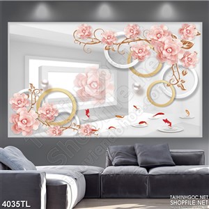 Tranh hoa hồng cam 3D mới nhất