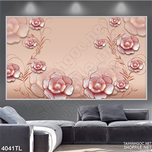 Tranh hoa hồng ngọc trang trí psd