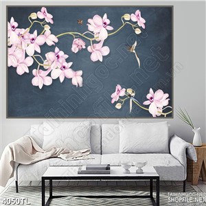Tranh hoa lan hồ điệp hồng 5D