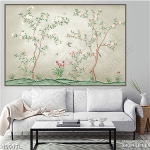 Tranh lụa hoa nhài và tulip