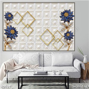 Tranh in uv hoa hướng dương xanh