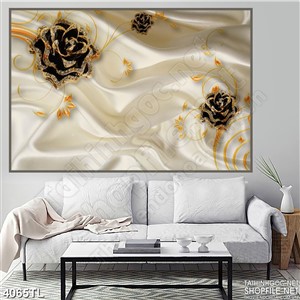 Tranh lụa hoa hồng đen