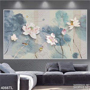 Tranh màu nước hoa sen trắng mới nhất