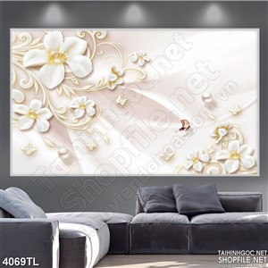 Tranh in hoa lan trắng đẹp mới nghệ thuật