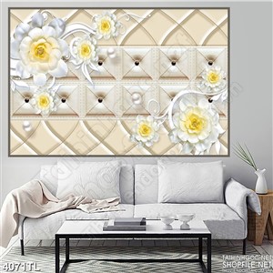 Tranh in hoa hồng vàng mới