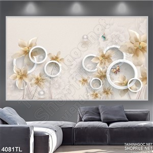 Tranh hoa vàng trang trí psd