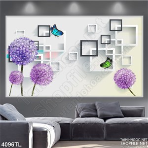 Tranh lụa hoa bồ công anh