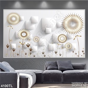 Tranh lụa hoa hướng dương décor