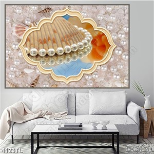 Tranh in tường ngọc trai biển