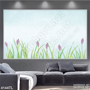 Tranh lụa hoa lavender tím