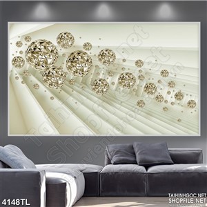 Tranh lụa quả cầu tròn