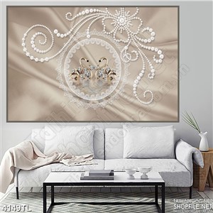 Tranh in canvas thiên nga trang trí