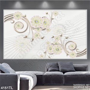 Tranh hoa lụa trắng trang trí