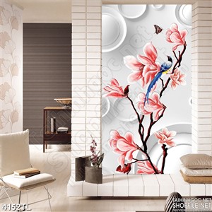 Tranh hoa mộc lan đỏ