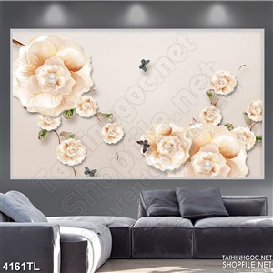 Tranh lụa hoa lan ngọc vàng đẹp