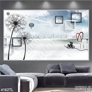 Tranh in uv hoa bồ công anh