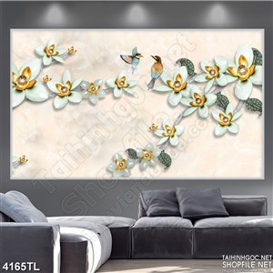 Tranh 3D chuỗi hoa lan trang sức