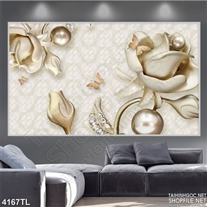 Tranh hoa hồng ngọc nghệ thuật