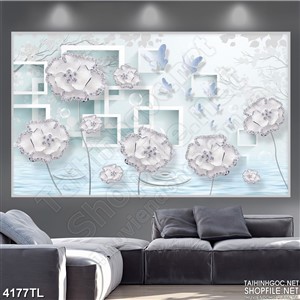 Tranh 3D lụa hoa cẩm chướng đẹp