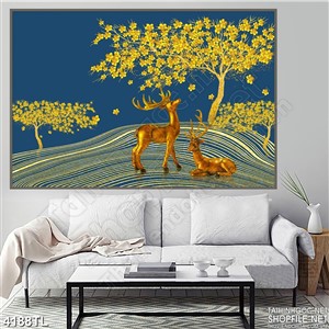 Tranh hươu sao và cây vàng