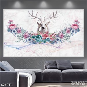 Tranh 3D chuỗi hoa đẹp psd