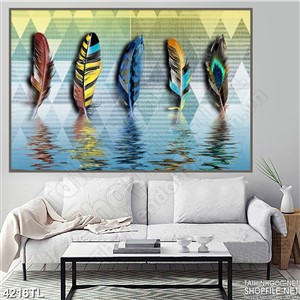 Tranh in tường chim công ngũ sắc 4D