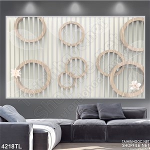 Tranh 3D điểm xuyến hoa psd