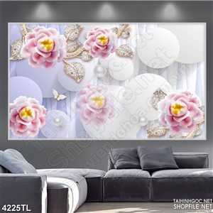 Tranh giả ngọc hoa hồng trang trí